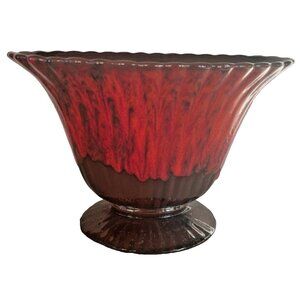 Vintage Mid Century Red Drip Glaze Planter Evangeline Canuck Pottery #913 Canada
